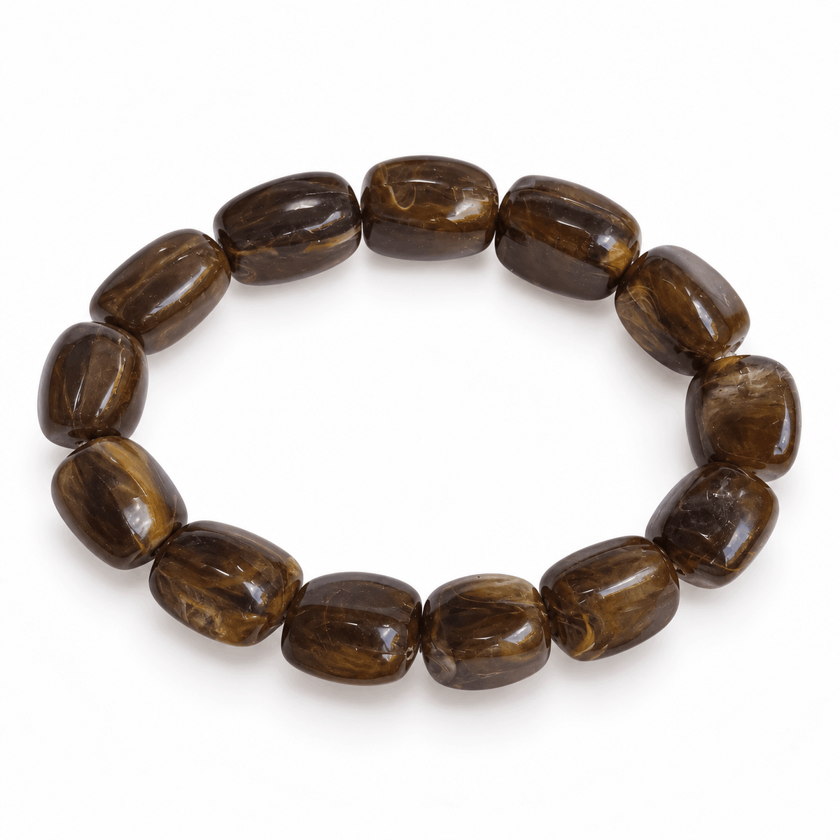 Bruine kralenarmband met glanzende kralen van Hippe Kraal