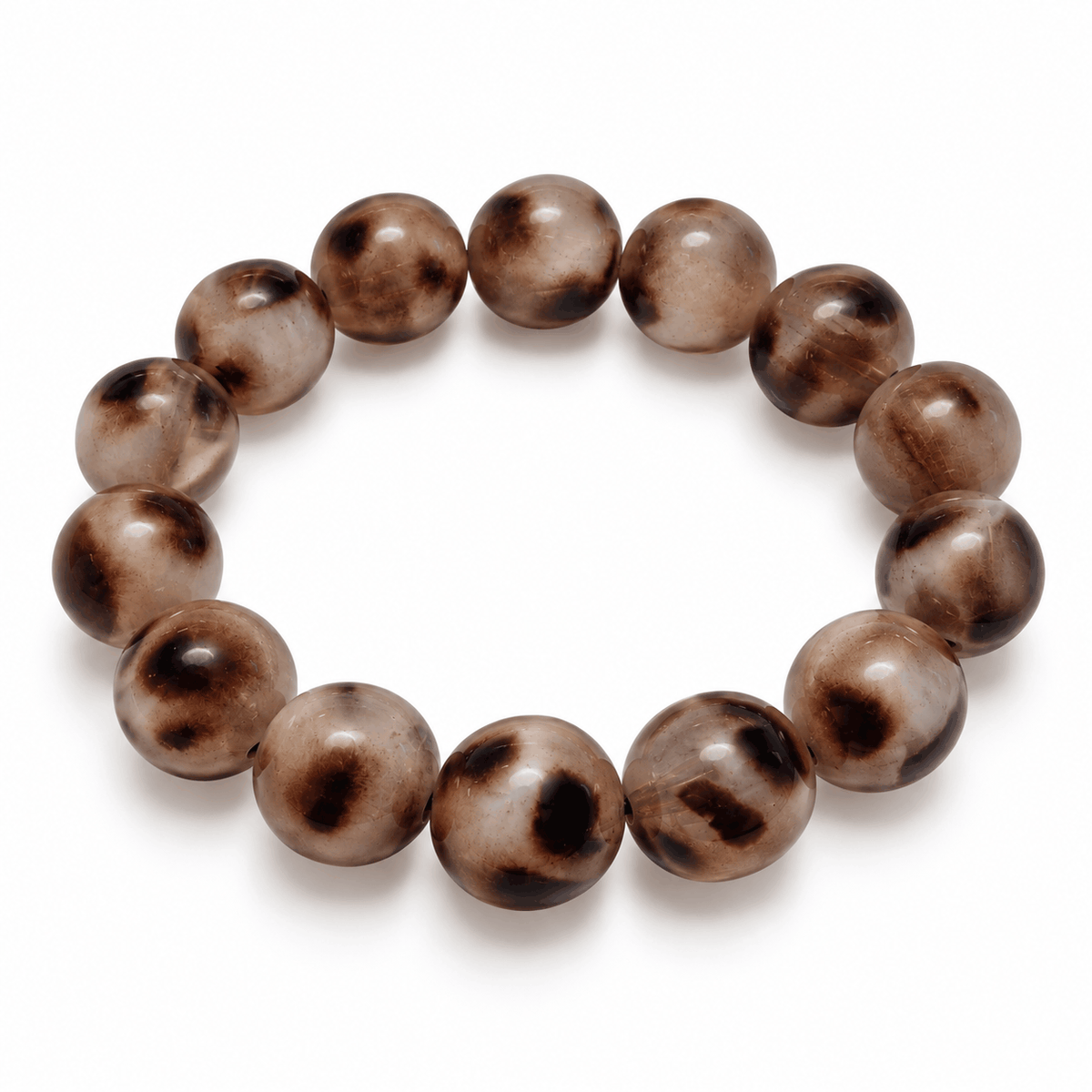 Bruine Hazel kralenarmband met warme tinten van Hippe Kraal