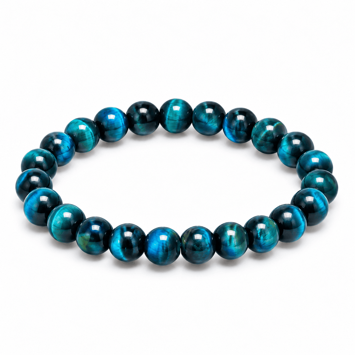 Blauwgroene tijgeroog kralenarmband van Hippe Kraal