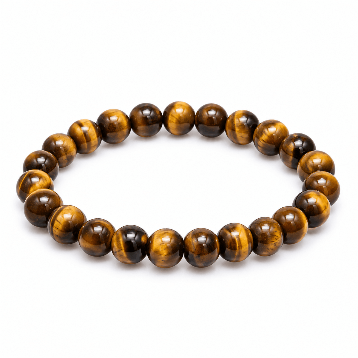 Bruin-gele herenarmband van tijgeroog kralen
