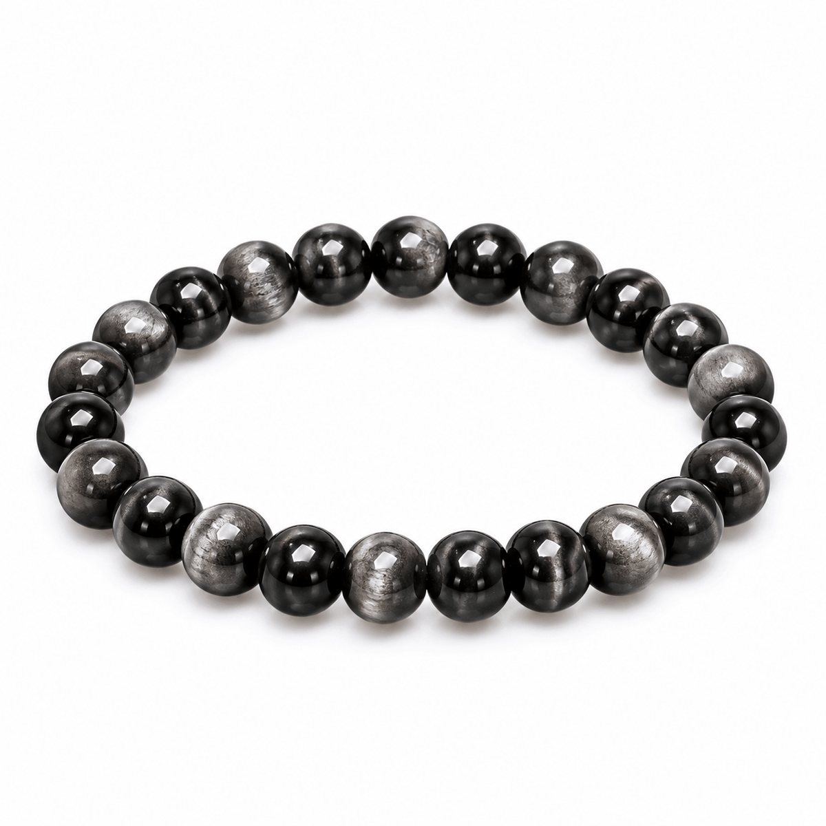 Zwart-grijze Tijgeroog herenarmband