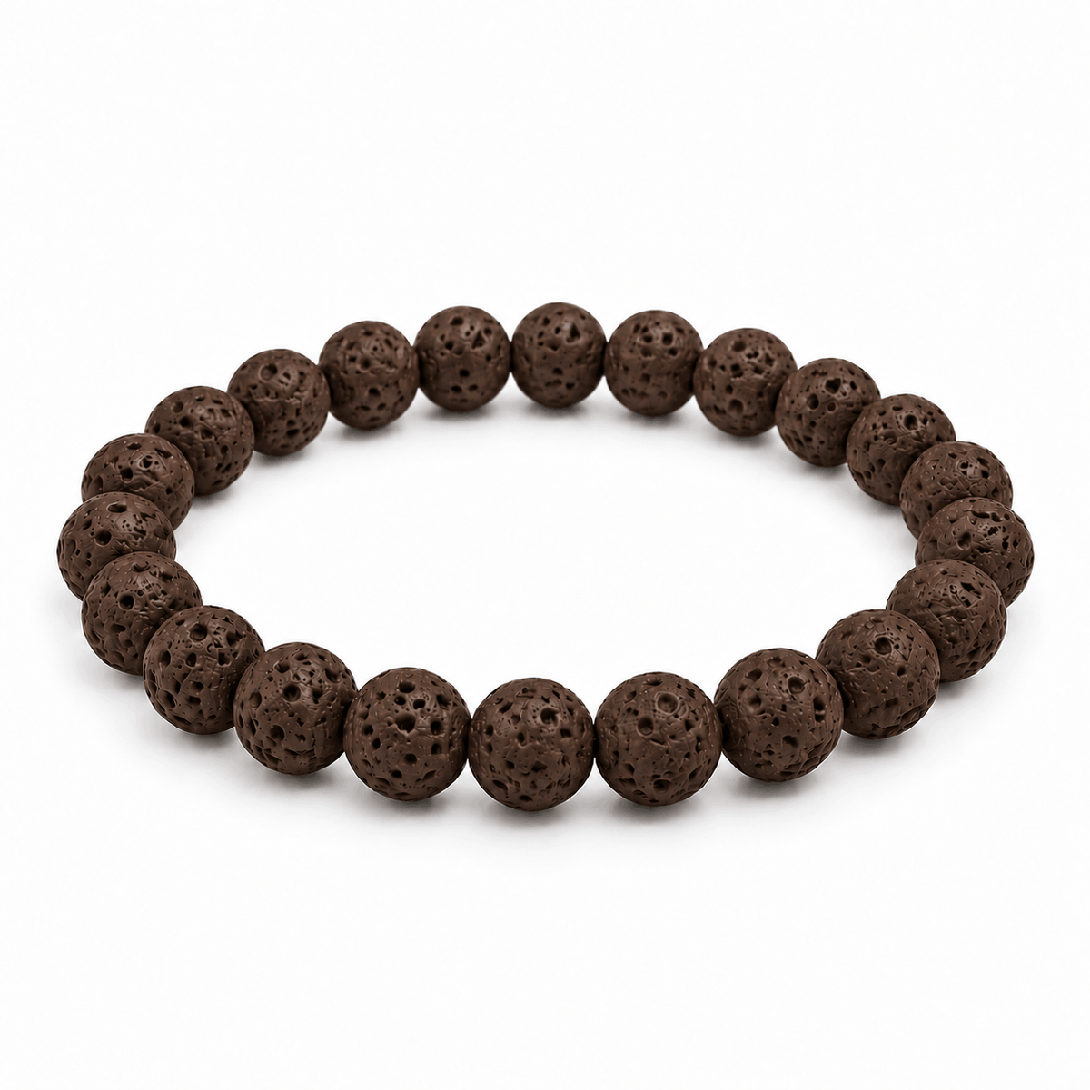 Lava herenarmband met bruine lavasteen kralen