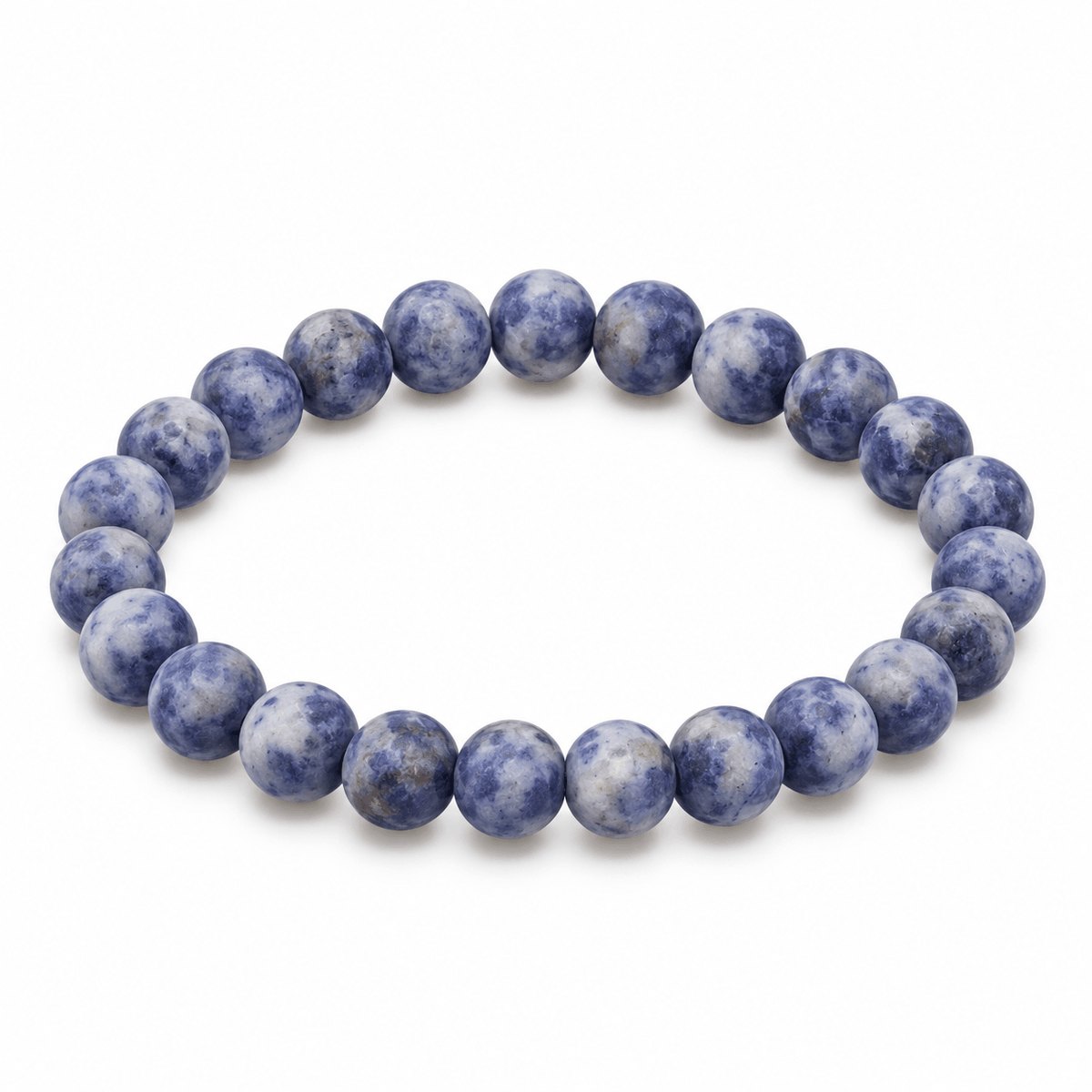 Blauwgrijze Natural herenarmband van matte natuursteen