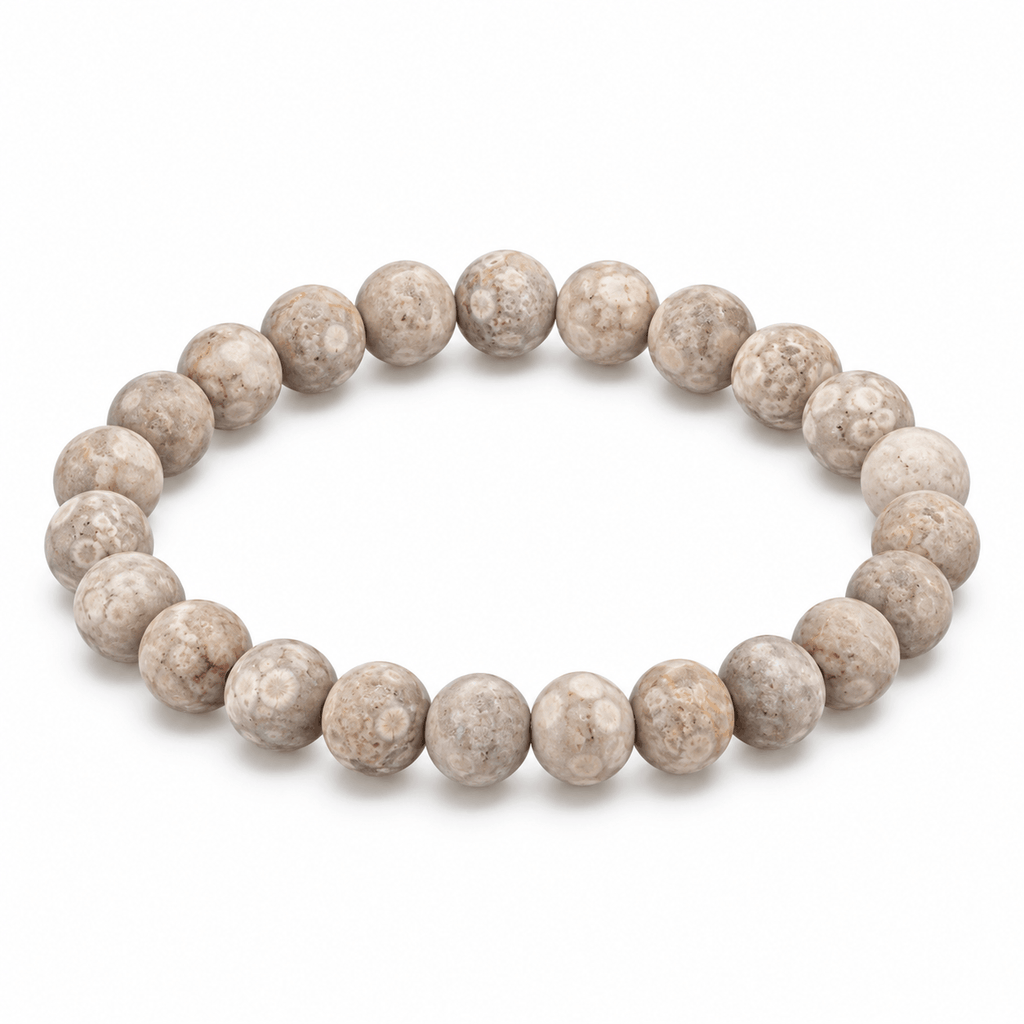 Taupe Natural herenarmband van matte natuursteen