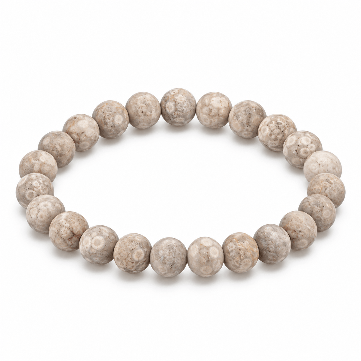 Taupe Natural herenarmband van matte natuursteen