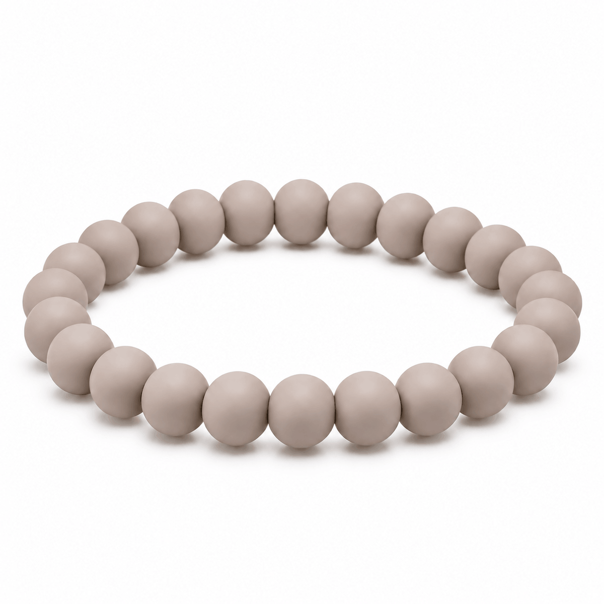 Signature herenarmband met matte taupe kralen